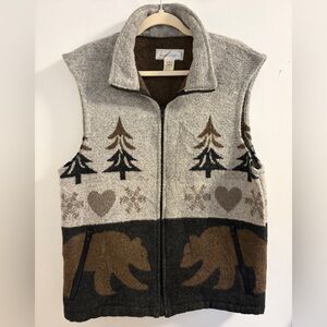 Cozy Bear Patterned Vest - Vintage